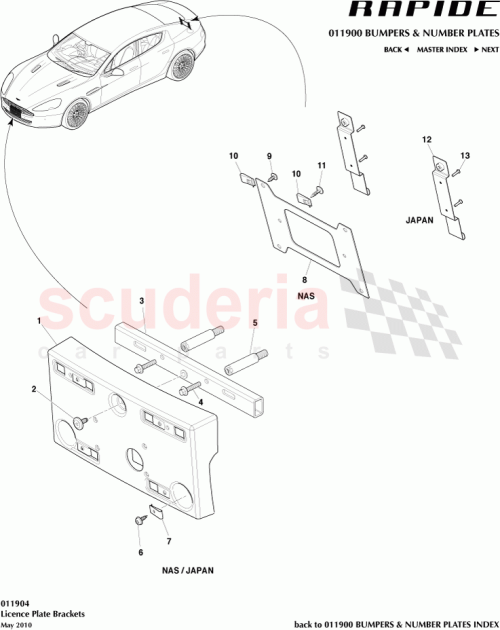 Part Diagram for Aston Martin AD43-13418-BA
