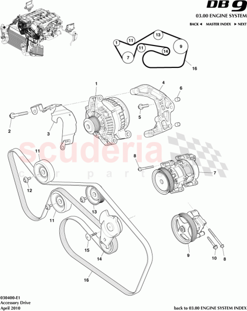 Part Diagram for Aston Martin 704079