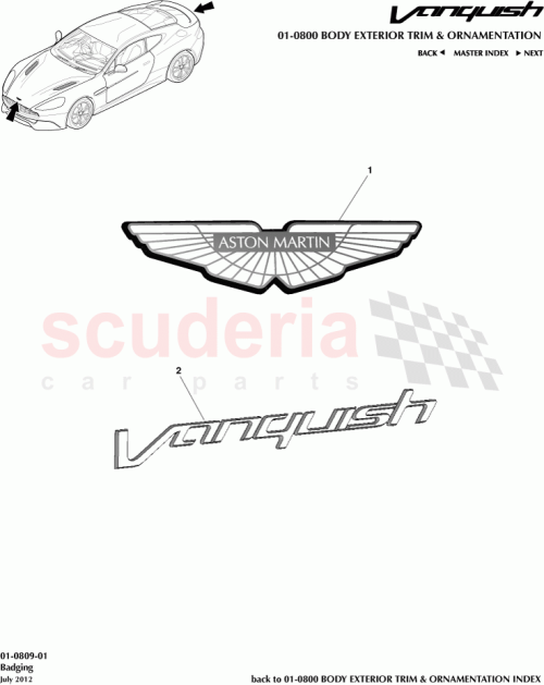 Part Diagram for Aston Martin CD33-407A74-BB