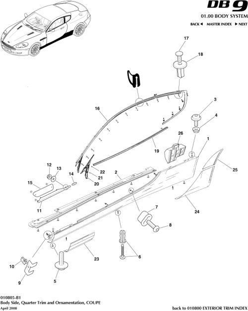 Part Diagram for Aston Martin 701441-PK