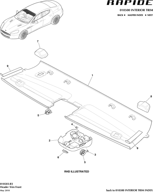 Part Diagram for Aston Martin AD43-519A58-ACW
