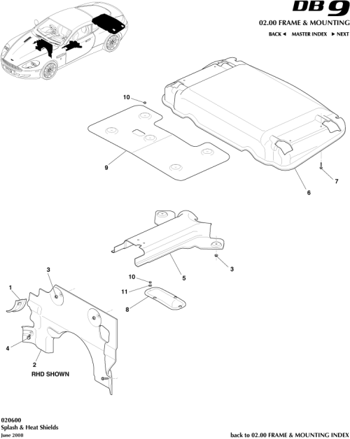 Part Diagram for Aston Martin 701189