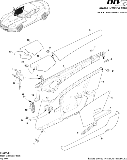 Part Diagram for Aston Martin SY9Y-043D45-BA