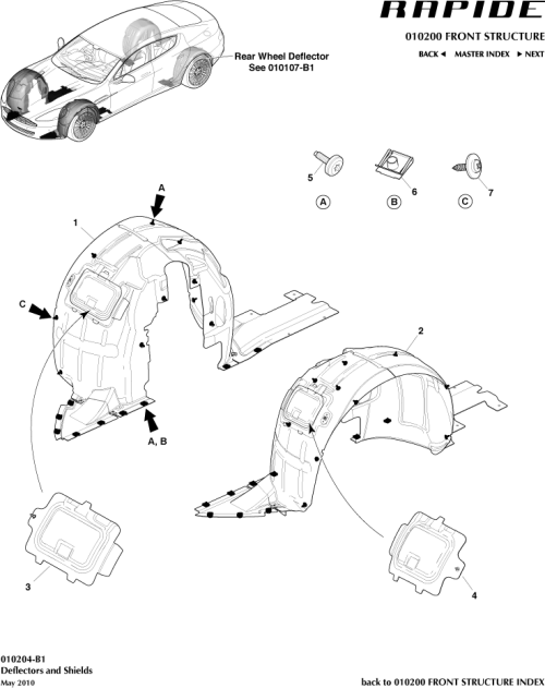 Part Diagram for Aston Martin DD43-166563-AA