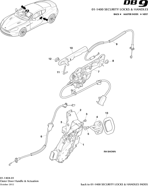 Part Diagram for Aston Martin SY9Y-9142-DA