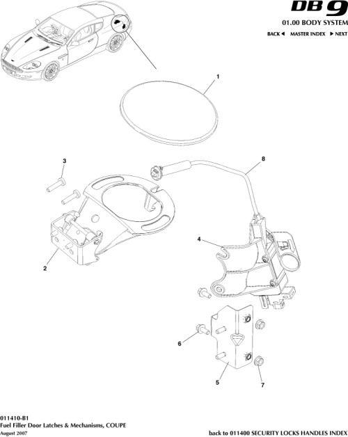 Part Diagram for Aston Martin 700211