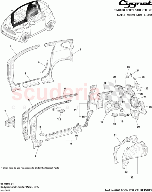 Part Diagram for Aston Martin 61108-74011
