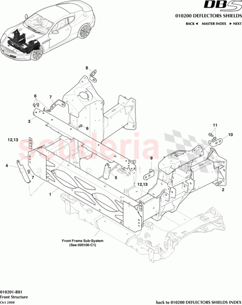 Part Diagram for Aston Martin 6G33-130A33-AB