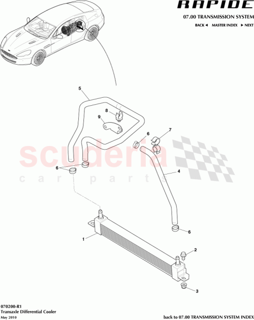 Part Diagram for Aston Martin 9D33-55-AA