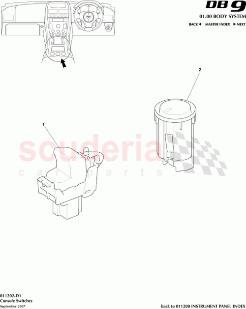 Part Diagram for Aston Martin 6G33-18C621-AA