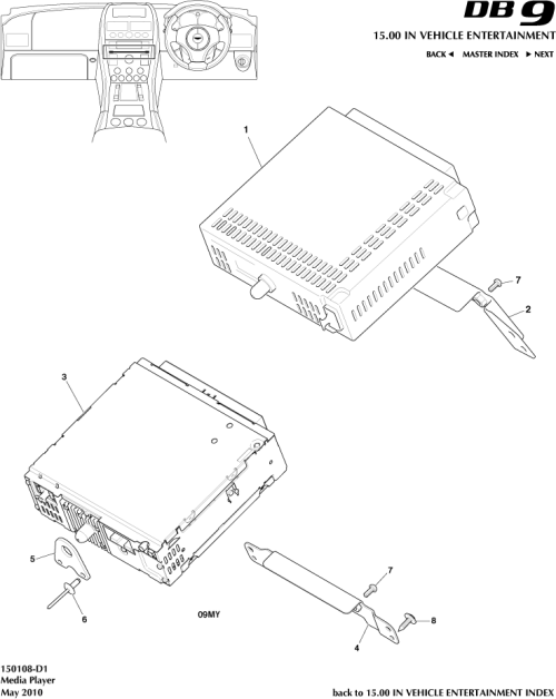 Part Diagram for Aston Martin 8D33-18C830-DA