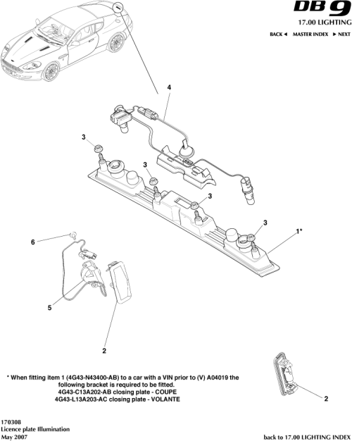 Part Diagram for Aston Martin RY53-18E272-AD
