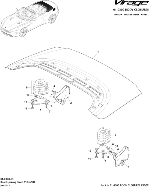 Part Diagram for Aston Martin BG43-501A00-AC