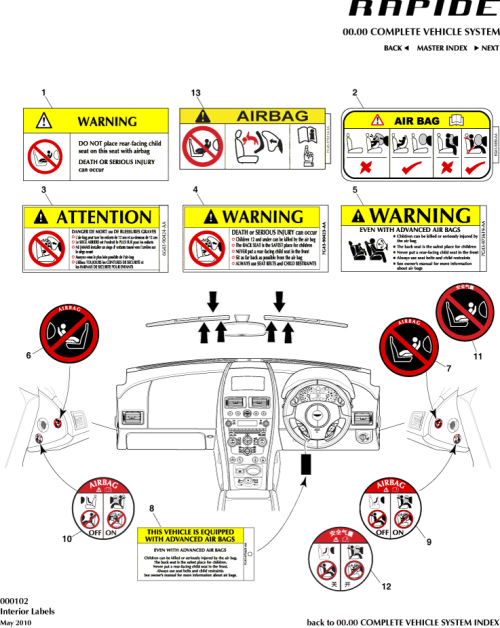 Part Diagram for Aston Martin FG43-976114-BA