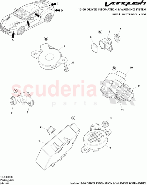 Part Diagram for Aston Martin CD33-W505513-AA