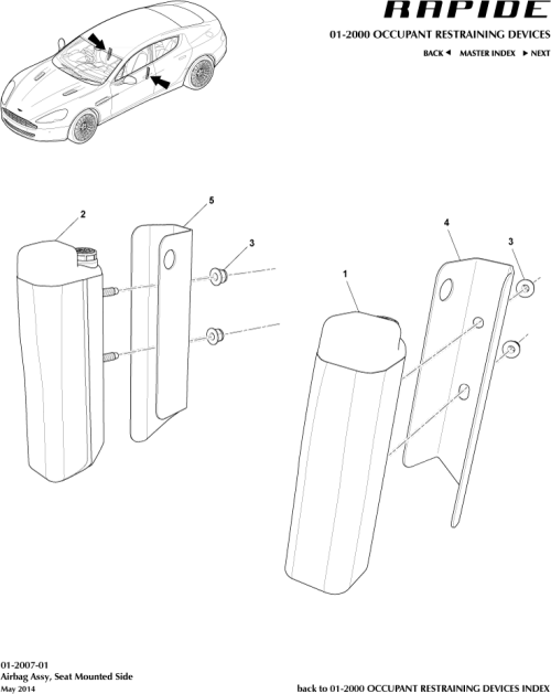 Part Diagram for Aston Martin FD33-611D10-AB