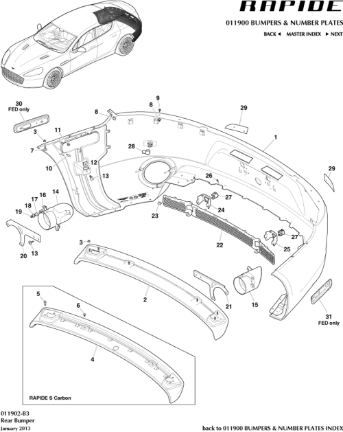 Part Diagram for Aston Martin DD43-17K835-DA