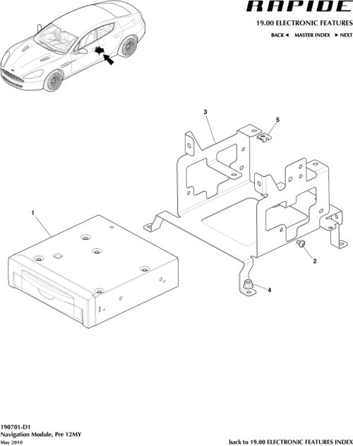 Part Diagram for Aston Martin 9G43-10E887-DE
