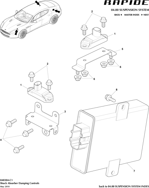 Part Diagram for Aston Martin SY9Y-23944-WBW