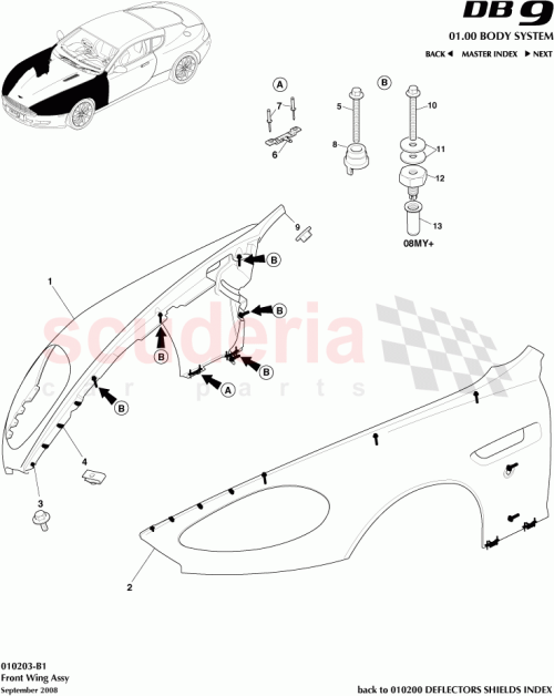 Part Diagram for Aston Martin 4G43-E826280-BA-PK