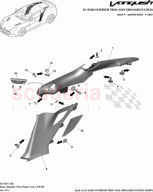 Part Diagram for Aston Martin W505771-S307
