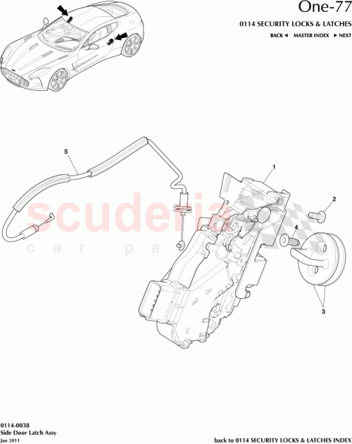 Part Diagram for Aston Martin 4G43-21812-AA