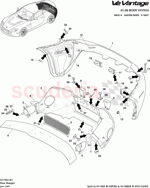 Part Diagram for Aston Martin AD23-5K239-BC