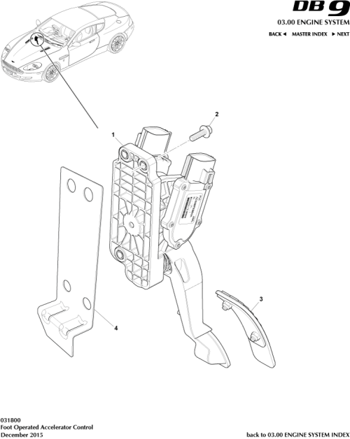 Part Diagram for Aston Martin GOGG43-2L222-AA