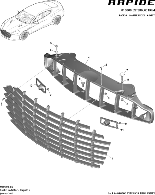 Part Diagram for Aston Martin DD43-15A861-AB