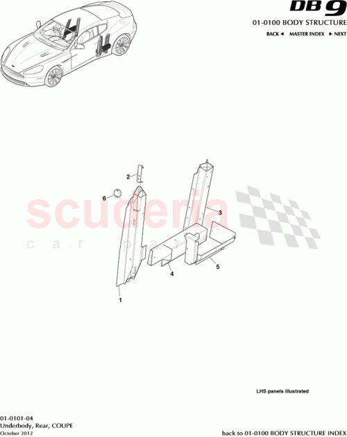 Part Diagram for Aston Martin DG43-101D07-AA