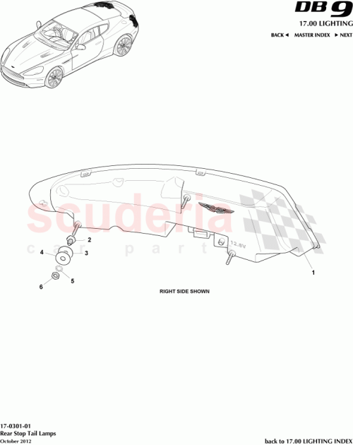 Part Diagram for Aston Martin DG33-13405-AC