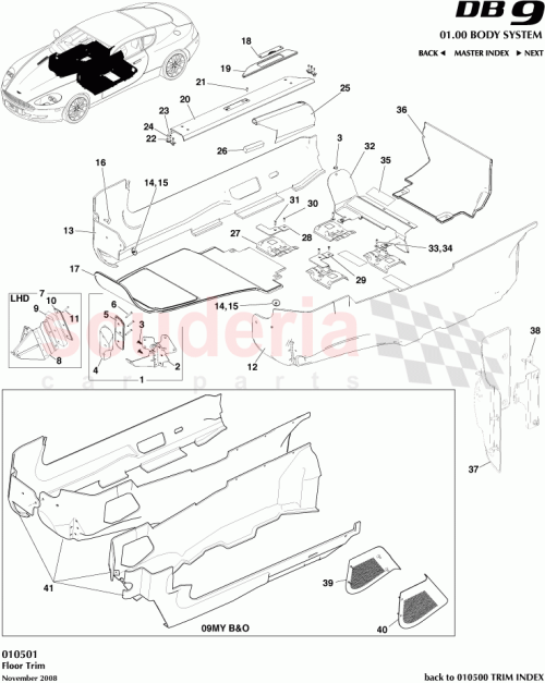 Part Diagram for Aston Martin 4G43-831237-AAW