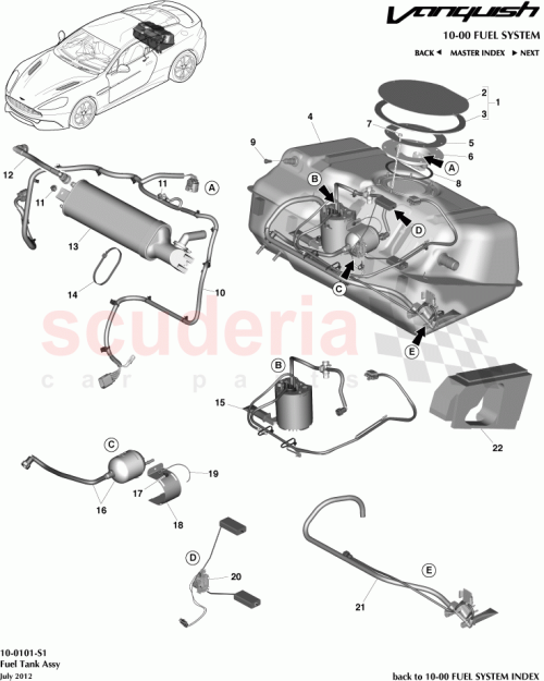 Part Diagram for Aston Martin CD33-9275-AA