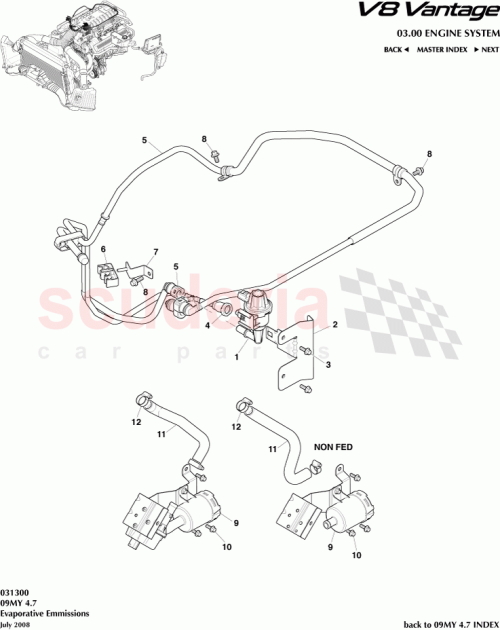 Part Diagram for Aston Martin 6G43-03-10032