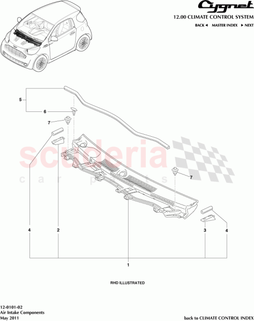 Part Diagram for Aston Martin 55708-74010