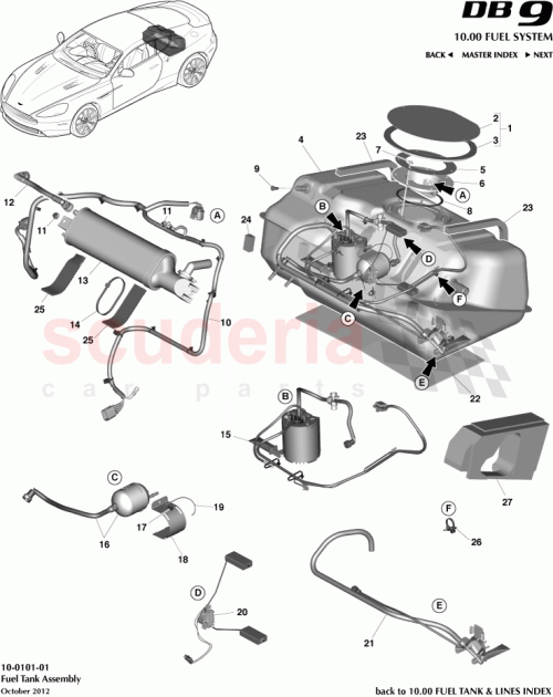 Part Diagram for Aston Martin DG43-9C133-AA
