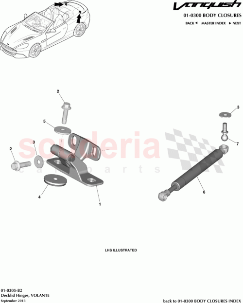 Part Diagram for Aston Martin ED33-L42701-BB
