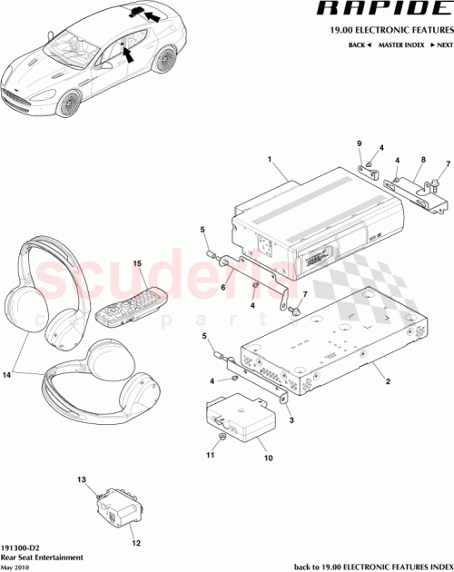 Part Diagram for Aston Martin AD43-19G292-CA