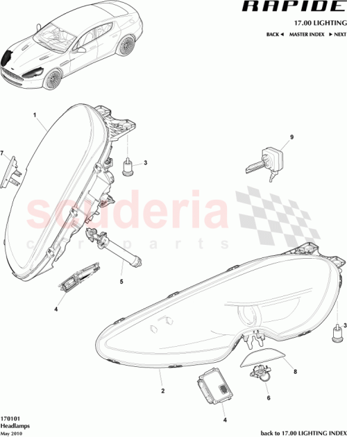 Part Diagram for Aston Martin AD43-13W030-CE
