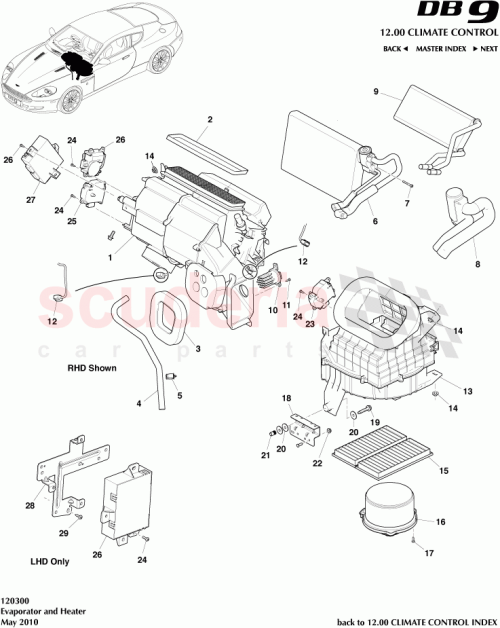 Part Diagram for Aston Martin 4G43-19F613-AA