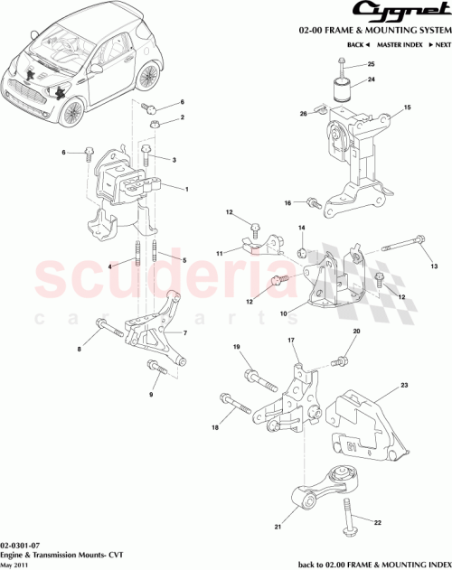 Part Diagram for Aston Martin 12325-47070
