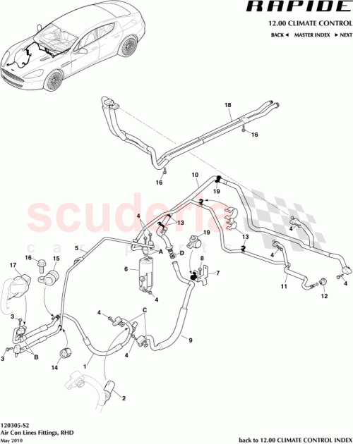 Part Diagram for Aston Martin AD43-19A705-EA