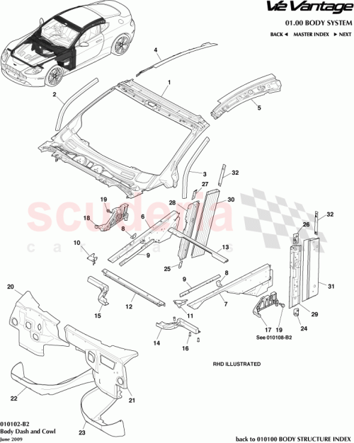 Part Diagram for Aston Martin 6G33-16798-BA