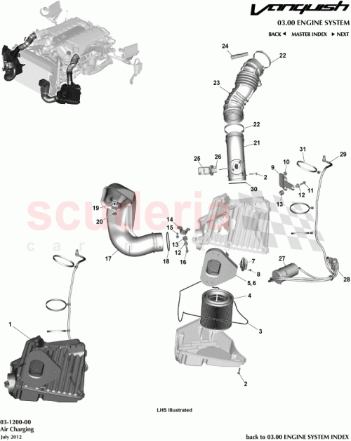 Part Diagram for Aston Martin CD33-9C623-AB