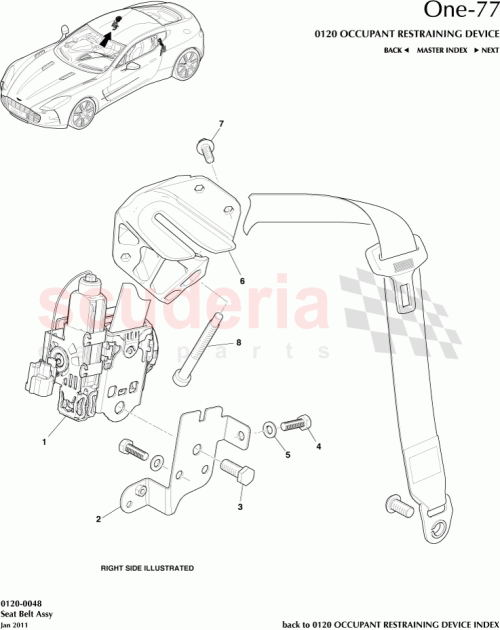 Part Diagram for Aston Martin AY93-611B68-DAW
