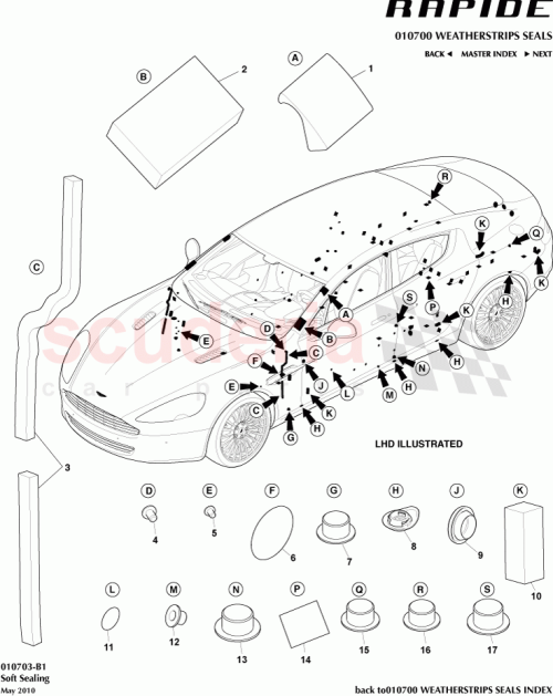 Part Diagram for Aston Martin FG43-M4D4515-AA