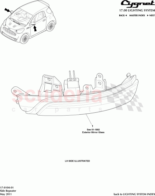 Part Diagram for Aston Martin 81740-30130