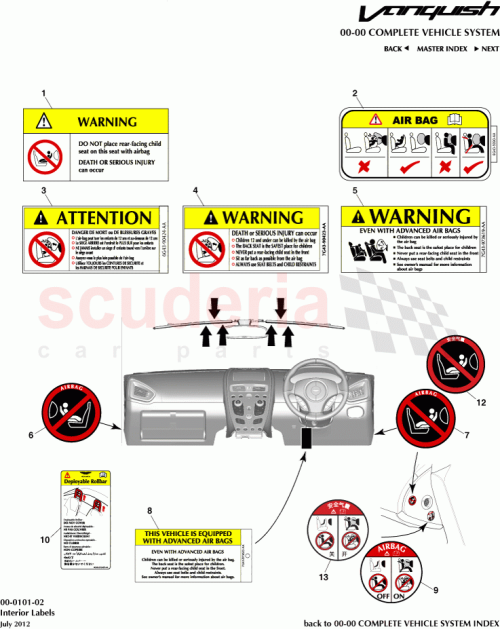 Part Diagram for Aston Martin EG33-14B372-CA