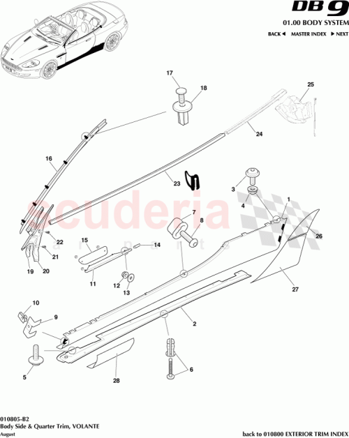 Part Diagram for Aston Martin 4G43-519A37-DA