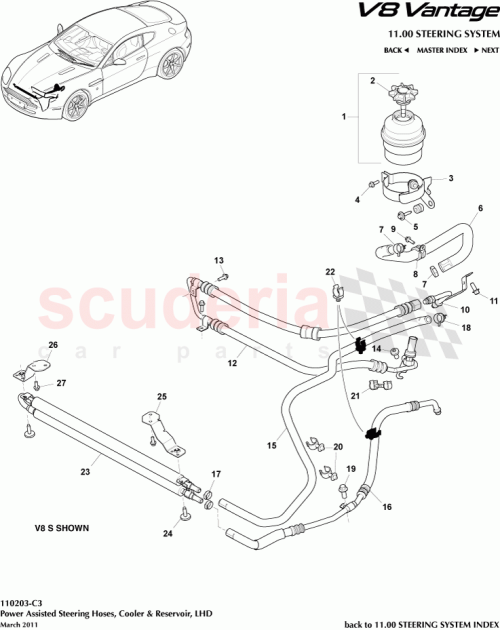 Part Diagram for Aston Martin BG33-121474-AA